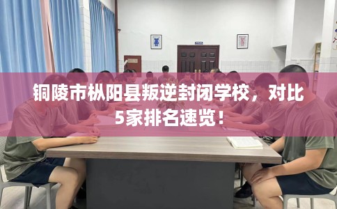 铜陵市枞阳县叛逆封闭学校，对比5家排名速览！