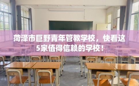 菏泽市巨野青年管教学校，快看这5家值得信赖的学校！