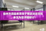 宿州市泗县教育孩子叛逆封闭学校，本文为您详细研讨！