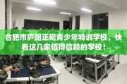 合肥市庐阳正规青少年特训学校，快看这几家值得信赖的学校！